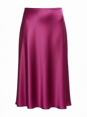 VINTAGE Talbots Petites Magenta 100% Pure Silk Satin Mini Skirt Size 8P